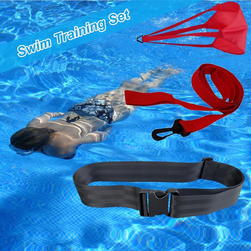 CORECISE Swimming Resistance Training Set - Aquatic Resistance Belt, Swim Parachute, Pool Trainer Set - Image 2